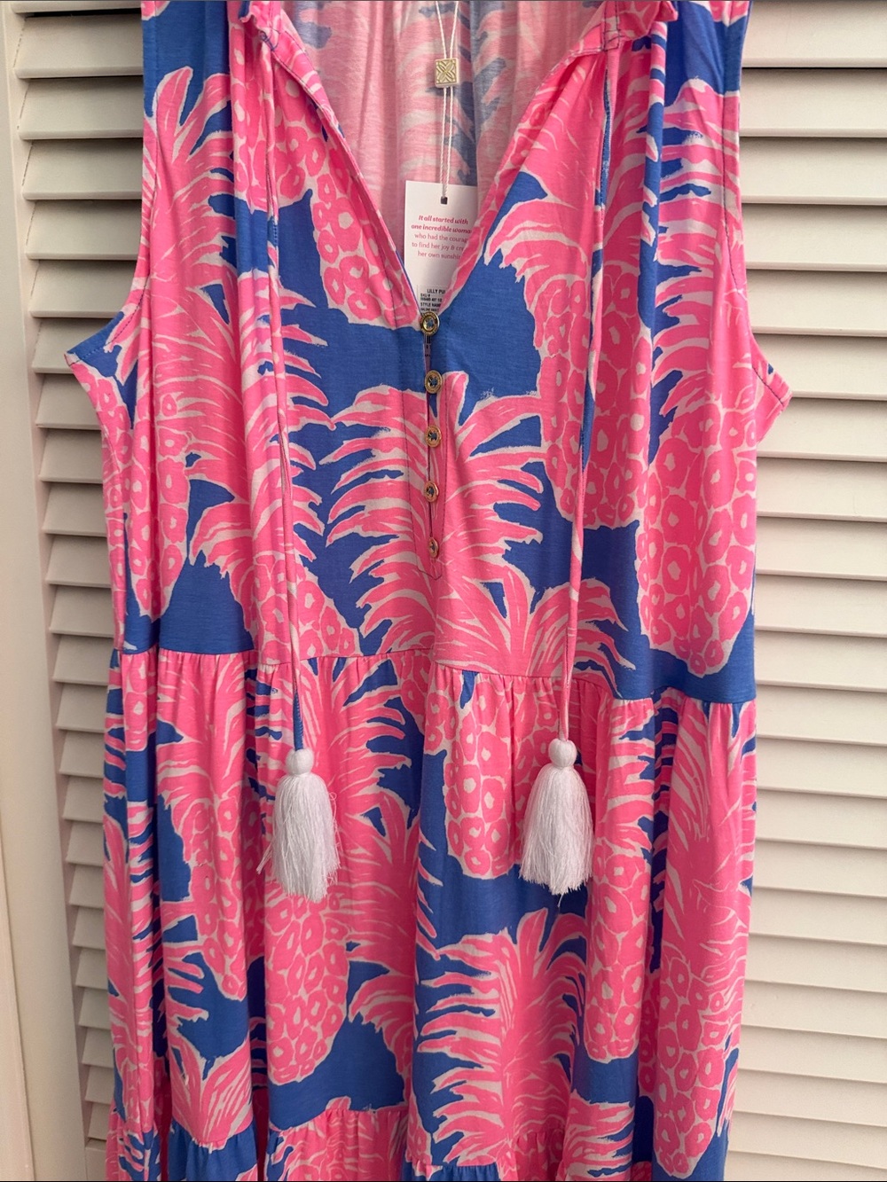 NWT Lilly Pulitzer pink & blue midi dress - Picture 3 of 5